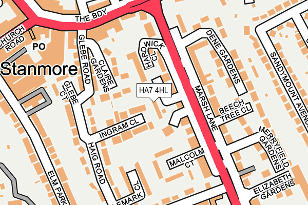 HA7 4HL map - OS OpenMap – Local (Ordnance Survey)