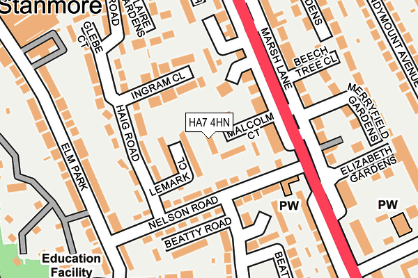 HA7 4HN map - OS OpenMap – Local (Ordnance Survey)