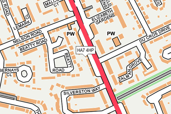 HA7 4HP map - OS OpenMap – Local (Ordnance Survey)