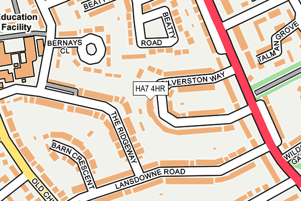 HA7 4HR map - OS OpenMap – Local (Ordnance Survey)