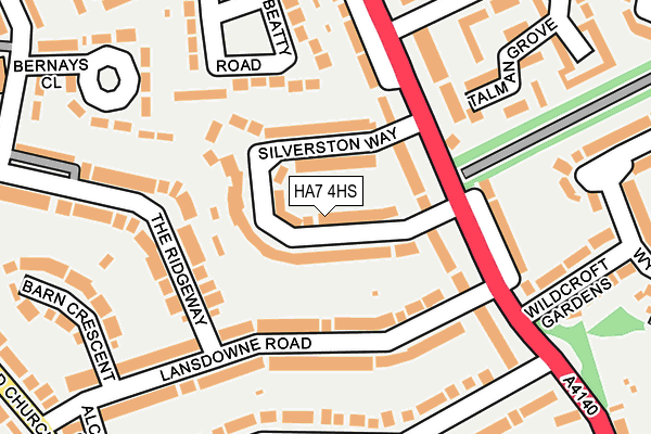 HA7 4HS map - OS OpenMap – Local (Ordnance Survey)