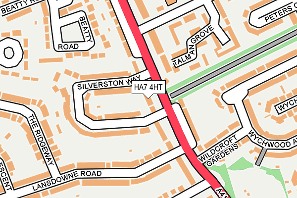 HA7 4HT map - OS OpenMap – Local (Ordnance Survey)