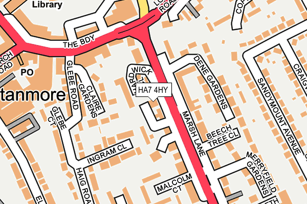 HA7 4HY map - OS OpenMap – Local (Ordnance Survey)