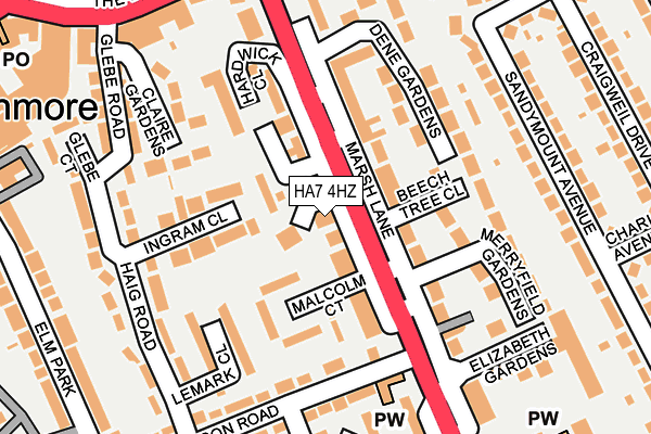 HA7 4HZ map - OS OpenMap – Local (Ordnance Survey)