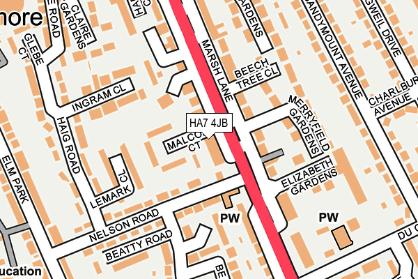 HA7 4JB map - OS OpenMap – Local (Ordnance Survey)