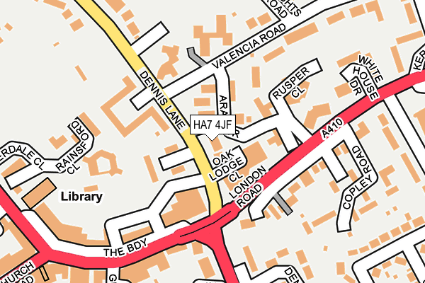 HA7 4JF map - OS OpenMap – Local (Ordnance Survey)