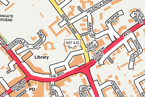 HA7 4JG map - OS OpenMap – Local (Ordnance Survey)