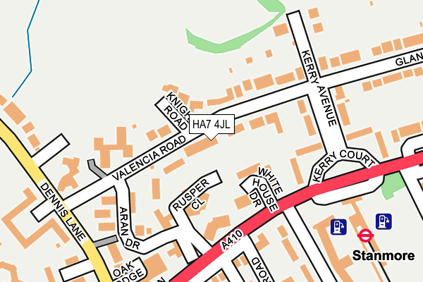 HA7 4JL map - OS OpenMap – Local (Ordnance Survey)