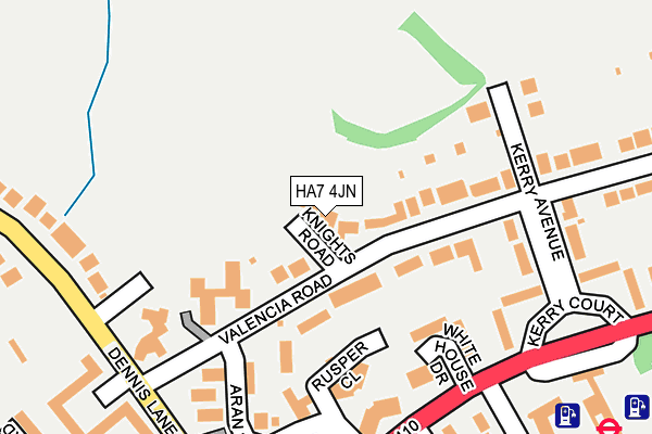 HA7 4JN map - OS OpenMap – Local (Ordnance Survey)