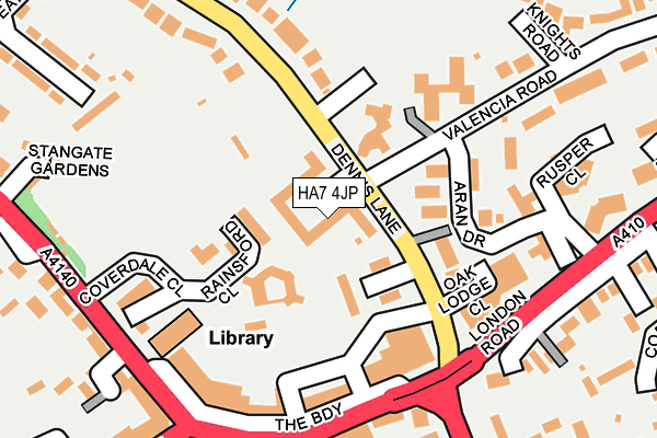 HA7 4JP map - OS OpenMap – Local (Ordnance Survey)