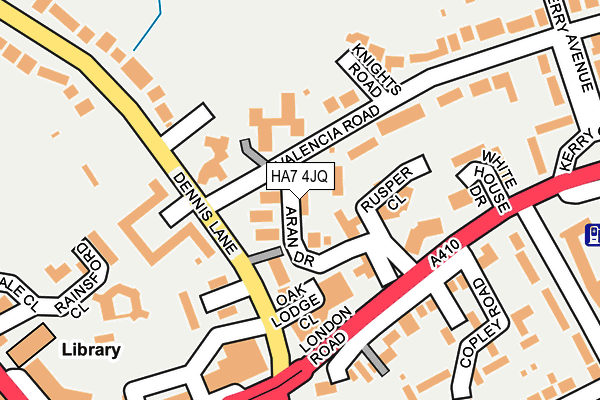 HA7 4JQ map - OS OpenMap – Local (Ordnance Survey)