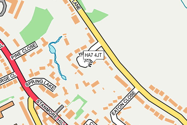 HA7 4JT map - OS OpenMap – Local (Ordnance Survey)