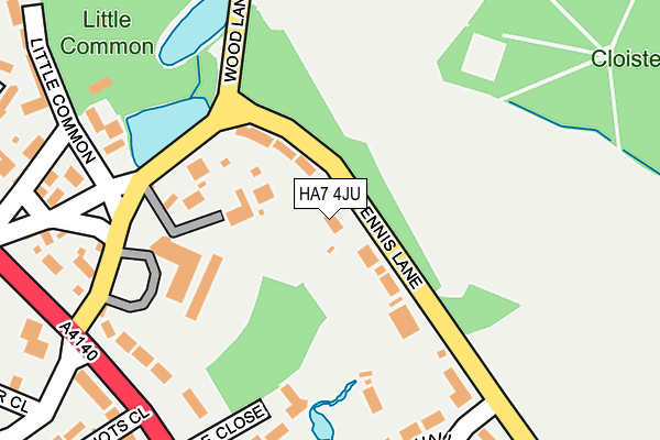 HA7 4JU map - OS OpenMap – Local (Ordnance Survey)