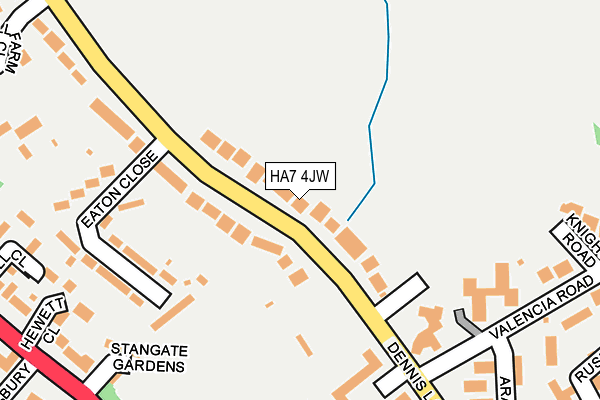 HA7 4JW map - OS OpenMap – Local (Ordnance Survey)