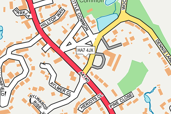 HA7 4JX map - OS OpenMap – Local (Ordnance Survey)