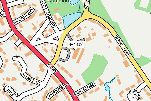 HA7 4JY map - OS OpenMap – Local (Ordnance Survey)