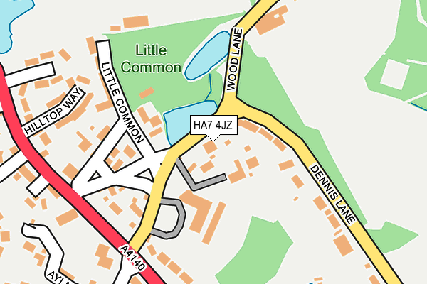 HA7 4JZ map - OS OpenMap – Local (Ordnance Survey)