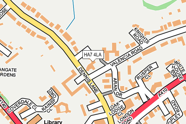 HA7 4LA map - OS OpenMap – Local (Ordnance Survey)