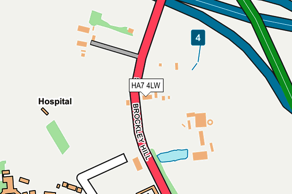 HA7 4LW map - OS OpenMap – Local (Ordnance Survey)