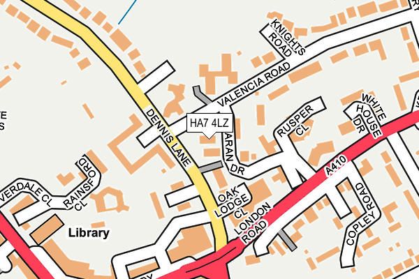 HA7 4LZ map - OS OpenMap – Local (Ordnance Survey)