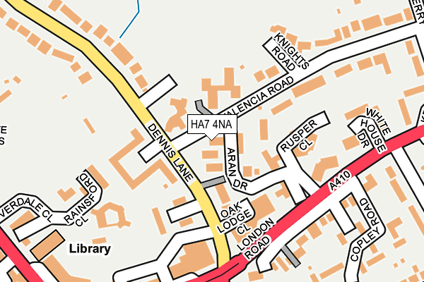 HA7 4NA map - OS OpenMap – Local (Ordnance Survey)