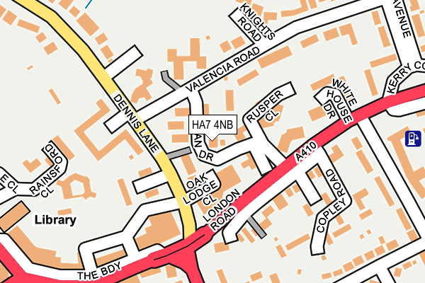 HA7 4NB map - OS OpenMap – Local (Ordnance Survey)