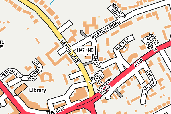 HA7 4ND map - OS OpenMap – Local (Ordnance Survey)