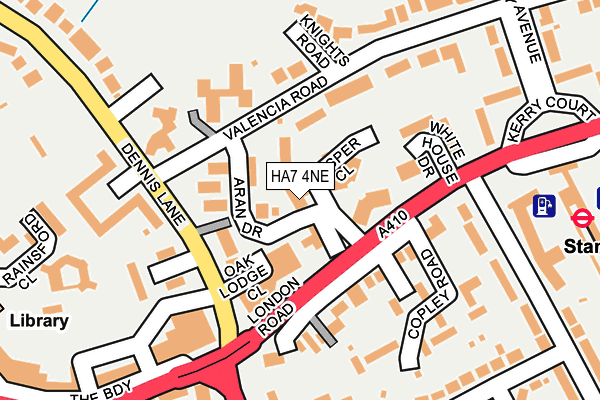 HA7 4NE map - OS OpenMap – Local (Ordnance Survey)