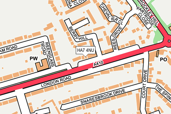 HA7 4NU map - OS OpenMap – Local (Ordnance Survey)