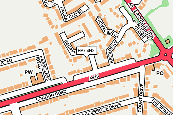 HA7 4NX map - OS OpenMap – Local (Ordnance Survey)