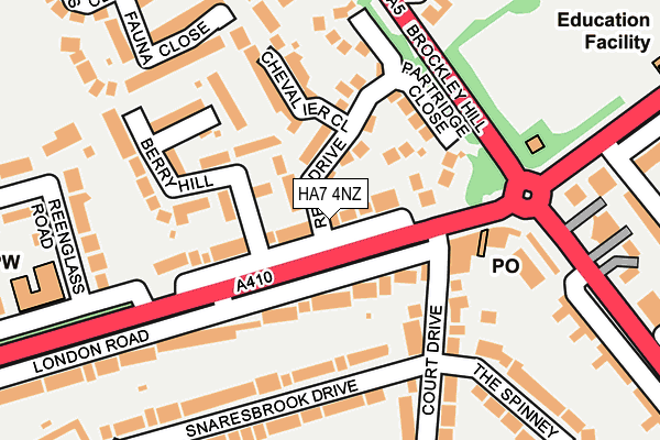 HA7 4NZ map - OS OpenMap – Local (Ordnance Survey)