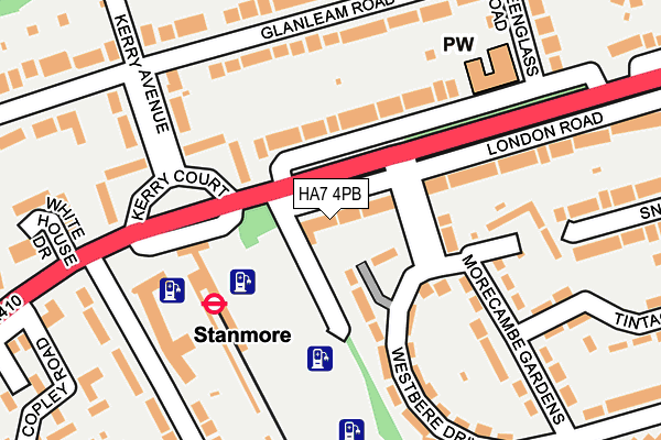 HA7 4PB map - OS OpenMap – Local (Ordnance Survey)