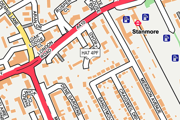 HA7 4PF map - OS OpenMap – Local (Ordnance Survey)