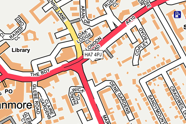 HA7 4PJ map - OS OpenMap – Local (Ordnance Survey)