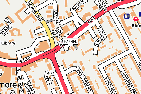 HA7 4PL map - OS OpenMap – Local (Ordnance Survey)