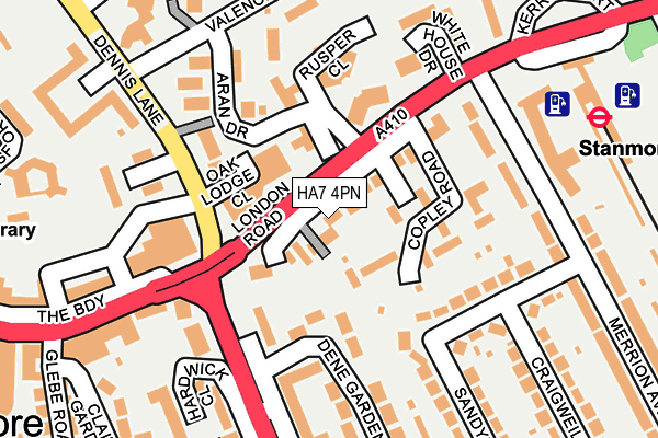 HA7 4PN map - OS OpenMap – Local (Ordnance Survey)