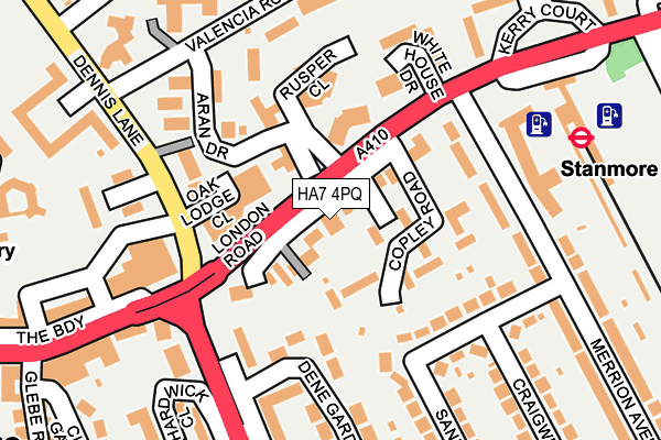 HA7 4PQ map - OS OpenMap – Local (Ordnance Survey)