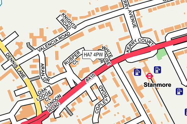 HA7 4PW map - OS OpenMap – Local (Ordnance Survey)