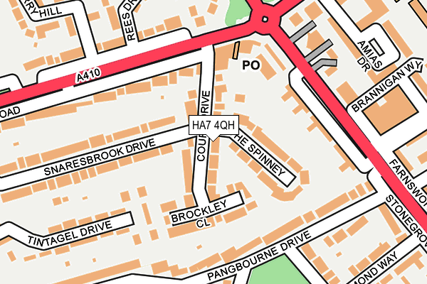 HA7 4QH map - OS OpenMap – Local (Ordnance Survey)