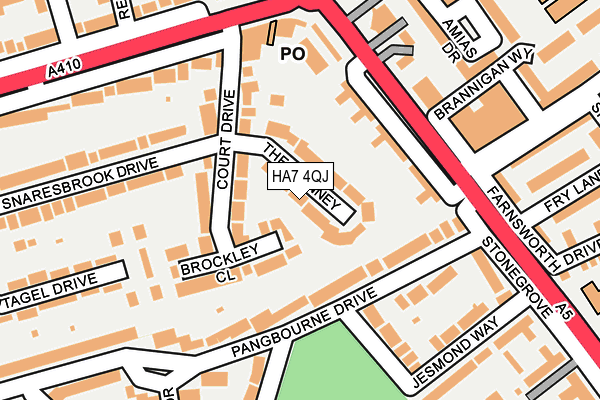 HA7 4QJ map - OS OpenMap – Local (Ordnance Survey)