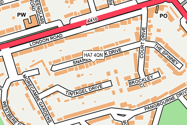 HA7 4QN map - OS OpenMap – Local (Ordnance Survey)