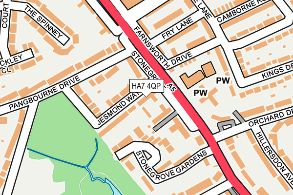 HA7 4QP map - OS OpenMap – Local (Ordnance Survey)