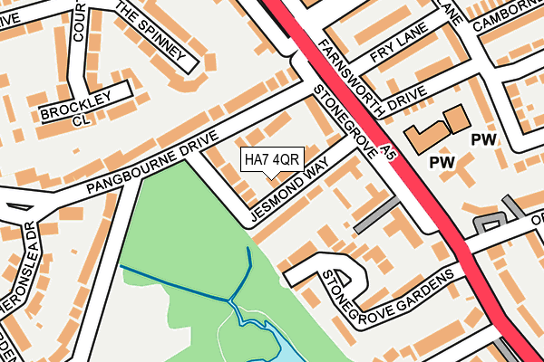 HA7 4QR map - OS OpenMap – Local (Ordnance Survey)