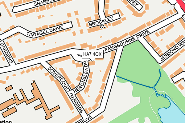 HA7 4QX map - OS OpenMap – Local (Ordnance Survey)