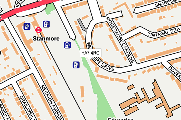 HA7 4RG map - OS OpenMap – Local (Ordnance Survey)