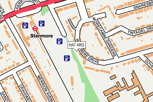 HA7 4RQ map - OS OpenMap – Local (Ordnance Survey)