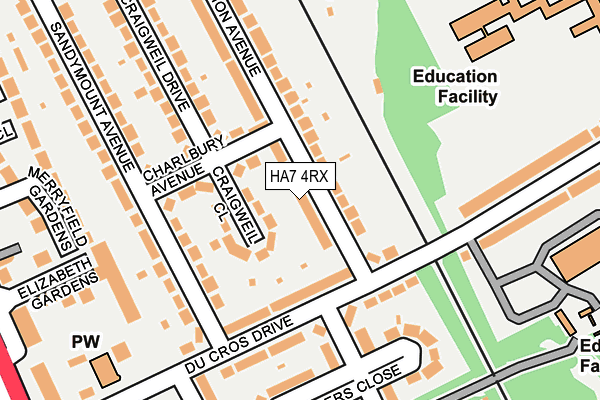 HA7 4RX map - OS OpenMap – Local (Ordnance Survey)