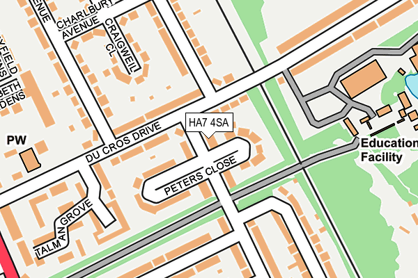 HA7 4SA map - OS OpenMap – Local (Ordnance Survey)