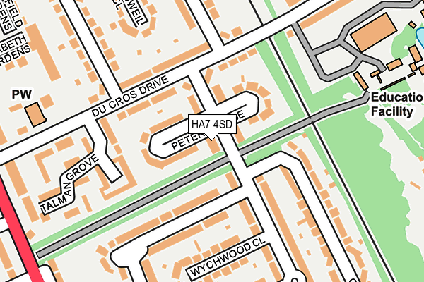 HA7 4SD map - OS OpenMap – Local (Ordnance Survey)