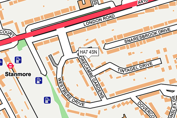 HA7 4SN map - OS OpenMap – Local (Ordnance Survey)